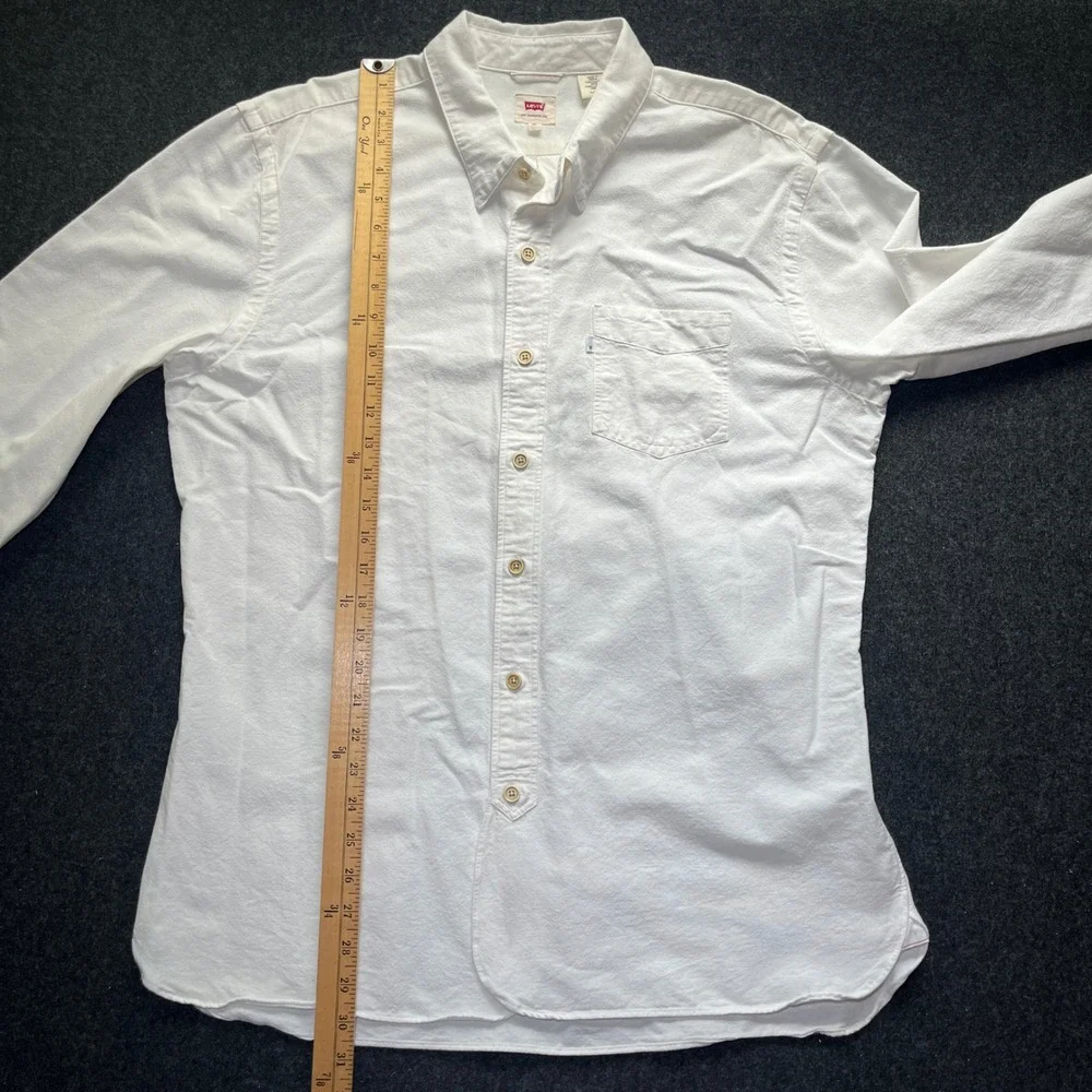Levi's Button Down Shirt Mens XL White Good Japanese Selvedge Long Sleeve